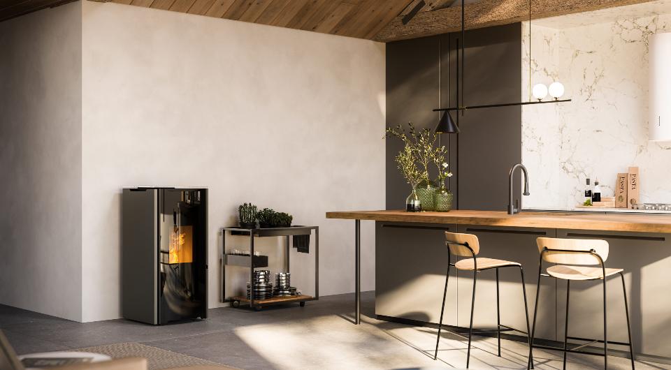 Stufe a pellet moderne Girolami FLOW
