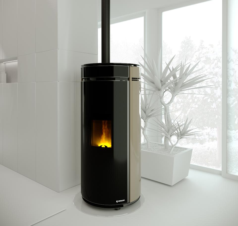 Stufa a pellet ventilata 11 kW rotonda UNGARO TONDA PLUS STYLE