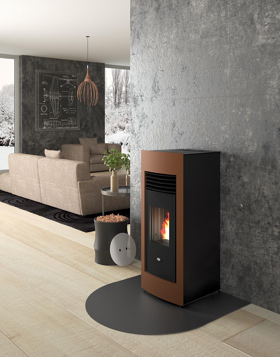 Stufa pellet ventilata 15 kW doppia canalizzazione EVACALOR LETIZIA