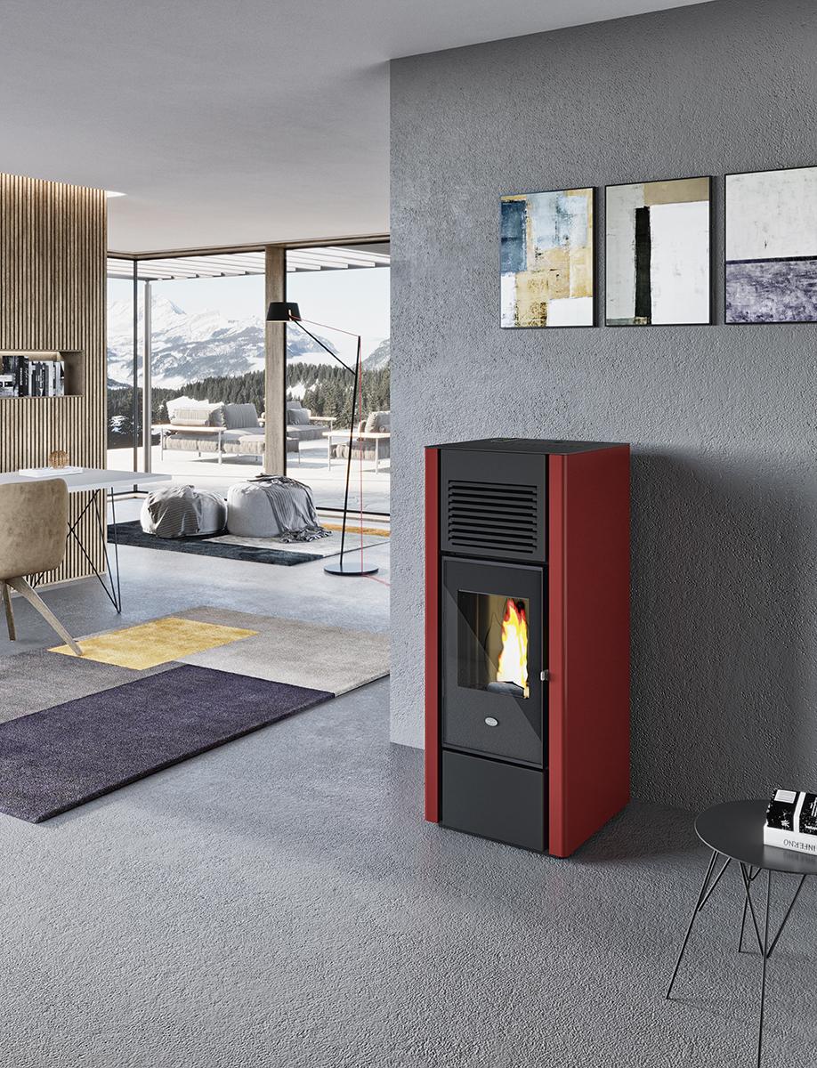 Stufa a pellet canalizzata 15 kW doppia ventilazione EVACALOR GIUSY