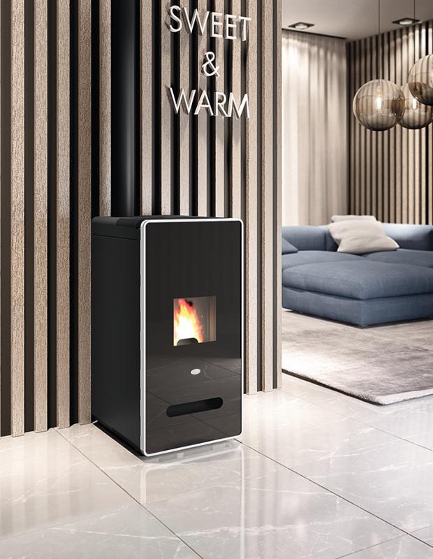 Stufa a pellet ventilata 9 kW EVACALOR ZELDA