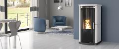 Termostufa a pellet con tecnologia "Aqua" Moretti Design Top