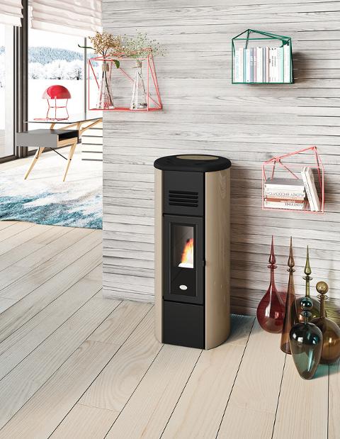 Stufa pellet ventilata 6 kW slim EVACALOR HEIDI