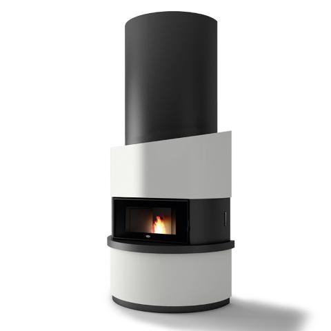 Camino a pellet ventilato 12 kW moderno EVACALOR MICHELANGELO