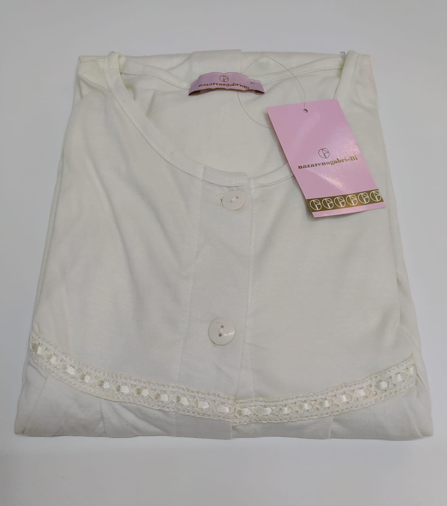Camicia da notte Classica manica corta aperta Nazareno Gabrielli Camicia da notte
