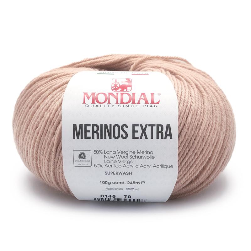 MERINOS EXTRA
50% Lana Vergine Merino 50% Acrilico -100 gr- Mondial