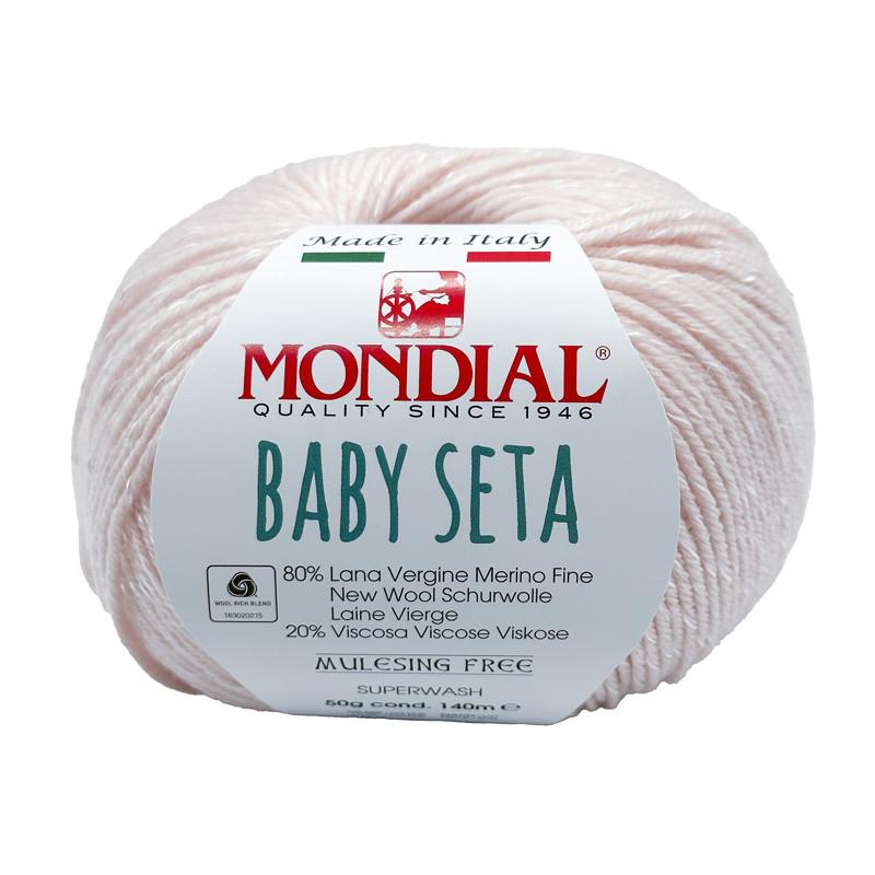 BABY SETA 50GR 80% LANA VERGINE MERINO 20% VISCOSA Mondial