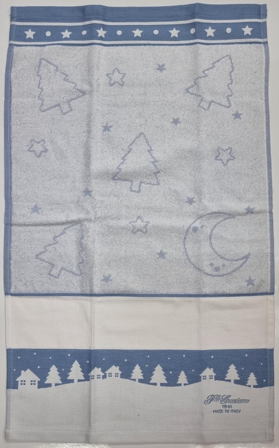 Asciughino da cucina con fascia in tela aida per ricamo punto croce F.lli Graziano Asciughino