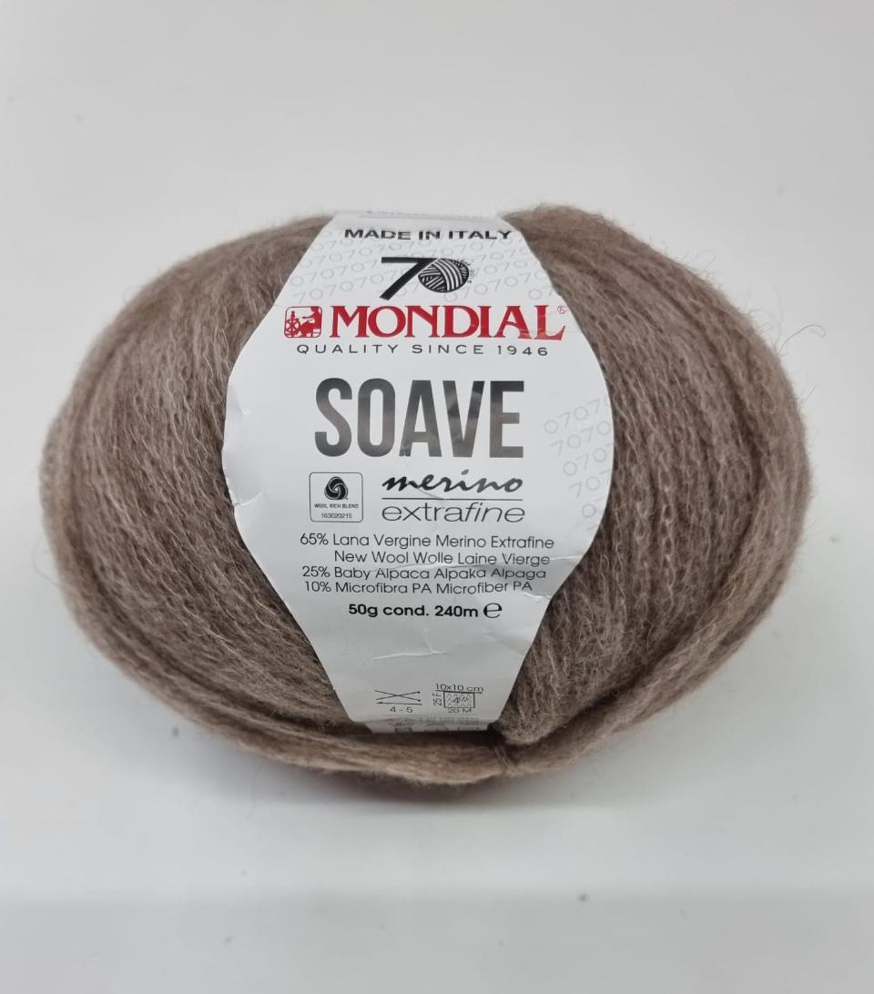 SOAVE
65% Lana Vergine Merino Extrafine 25% Baby Alpaca 10% Microfibra -50 gr- Mondial