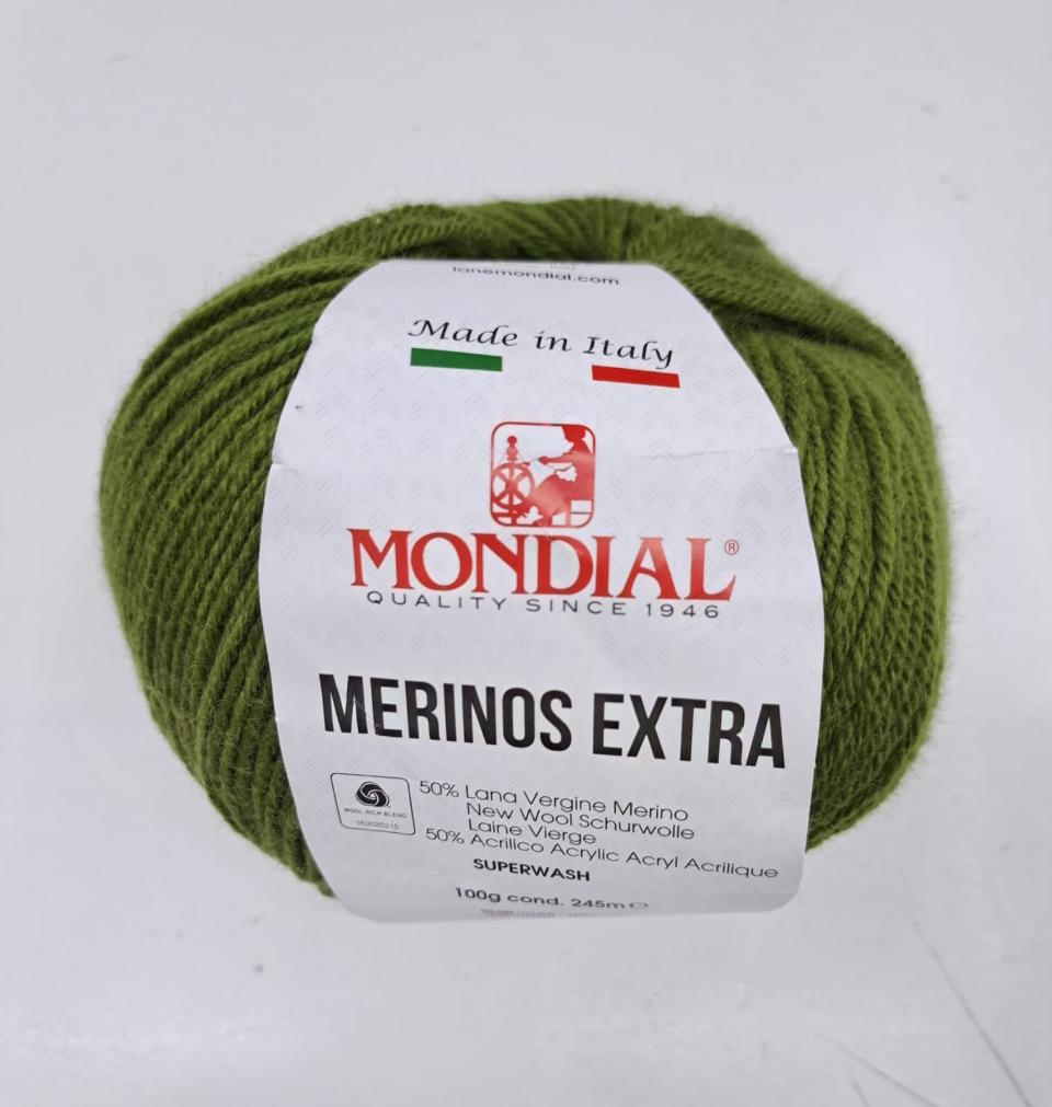MERINOS EXTRA
50% Lana Vergine Merino 50% Acrilico -100 gr- Mondial
