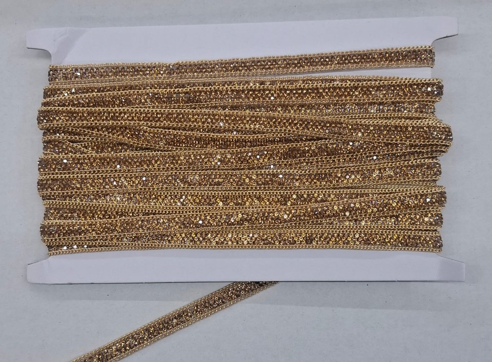 PASSAMANERIA STRASS CON CATENA Daddario Passamaneria strass termoadesiva