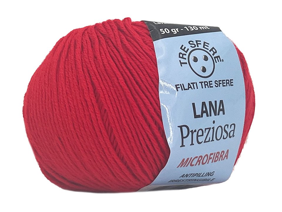 LANA  PREZIOSA 50GR 100% ACRILICO MICROFIBRA Tre Sfere Lana