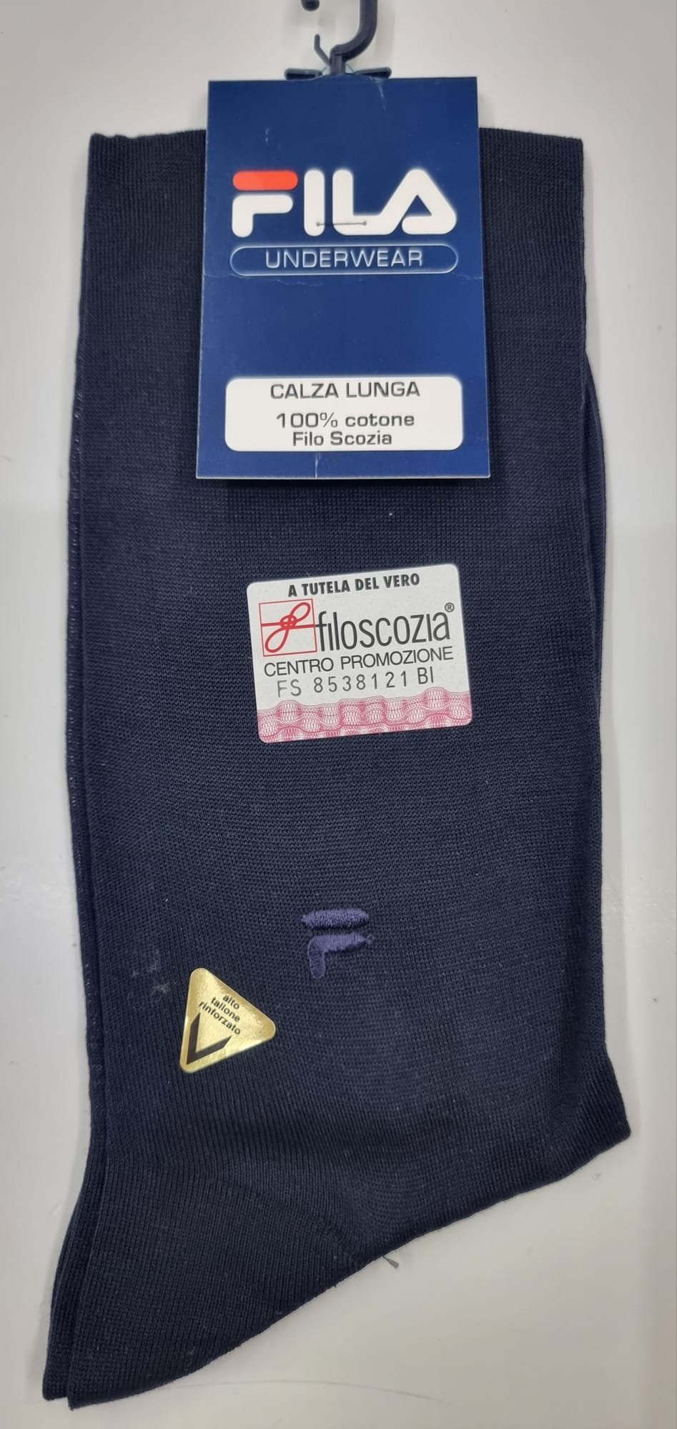 Calza lunga uomo 100% cotone filo di scozia, rimagliato a mano Fila Calza lunga uomo