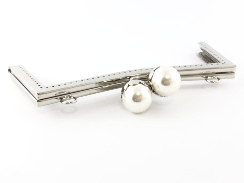 CLIC CLAC ARGENTO CM 21X9,5 Tre Sfere chiusura borsa clip