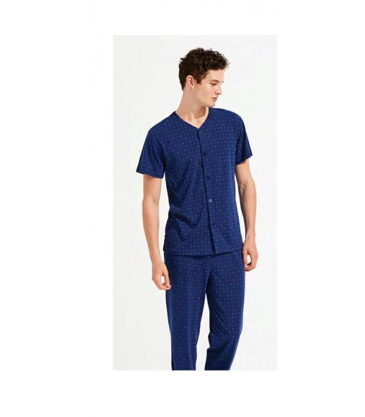 PIGIAMA UOMO MC PANTALONE LUNGO SENZA POLSINO Noi Di Notte pigiama uomo