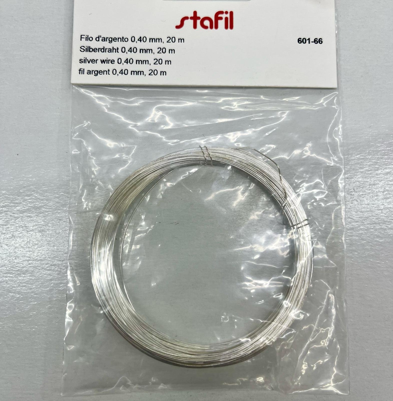 Filo d'argento 0,40 mm
20 metri Stafil Filo metallico