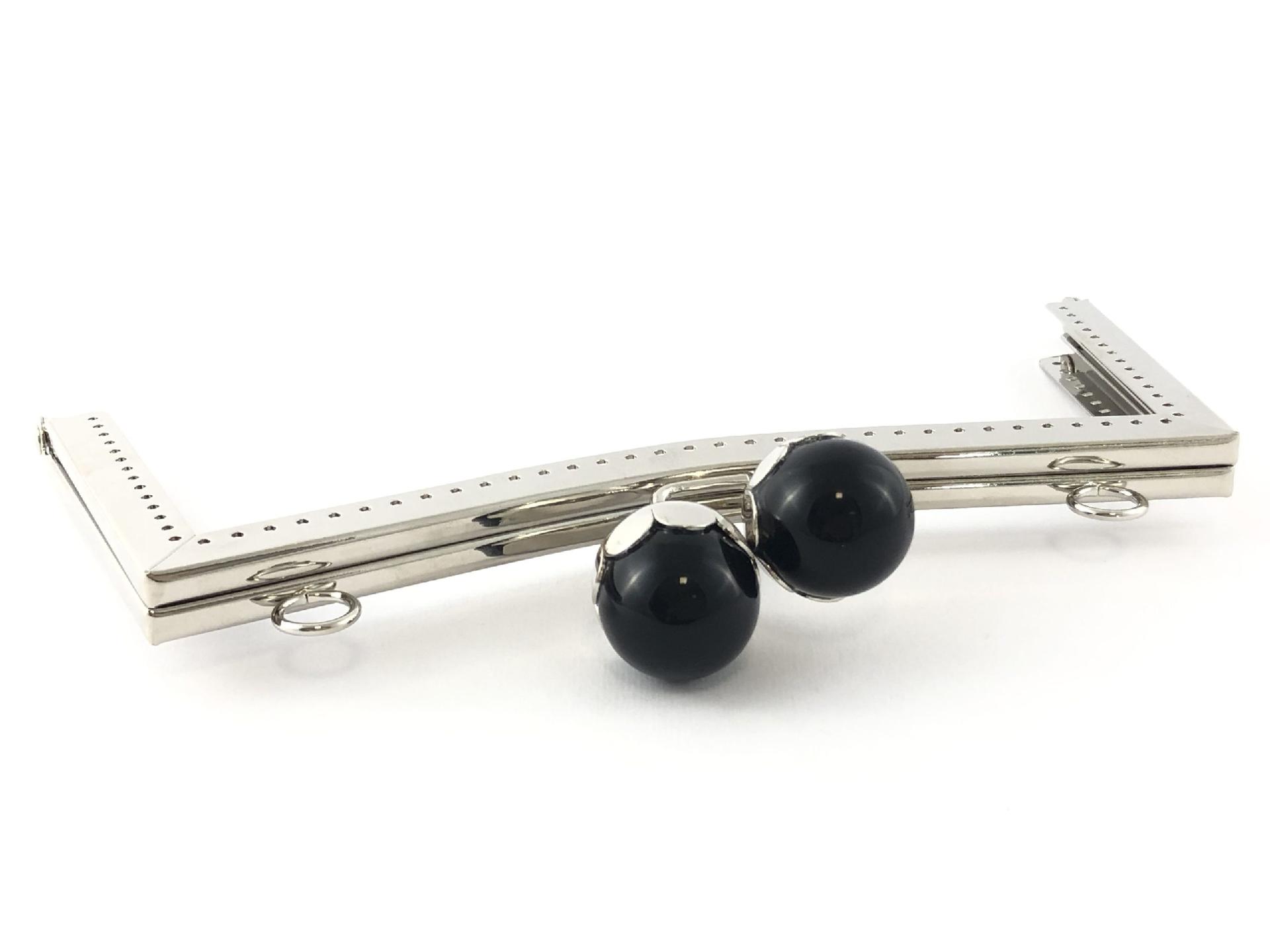 CLIC CLAC ARGENTO CM 21X9,5 Tre Sfere chiusura borsa clip