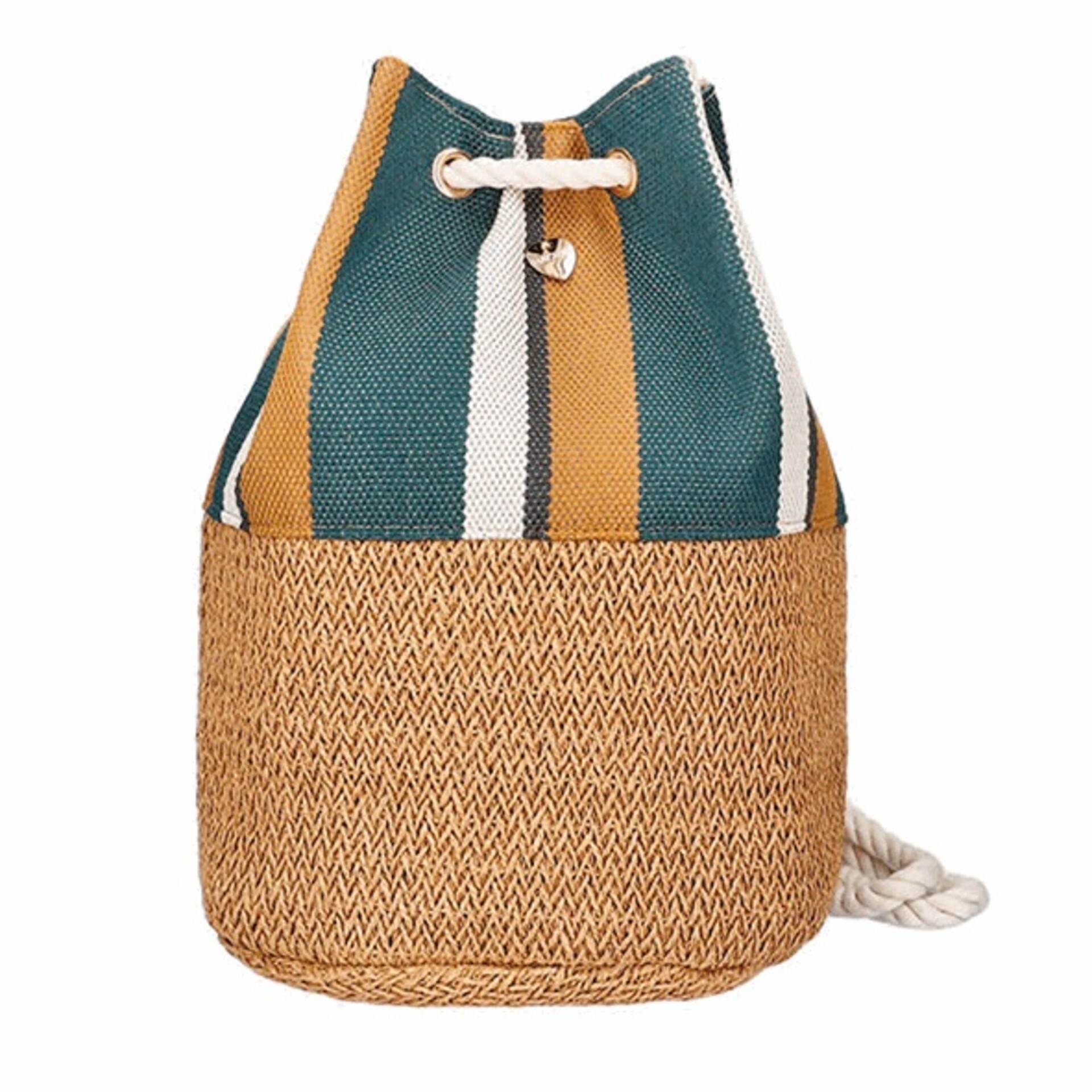 BORSA ZAINO IN CANVAS RIGATO CON COULISSE 45X40X28 CM Mirage