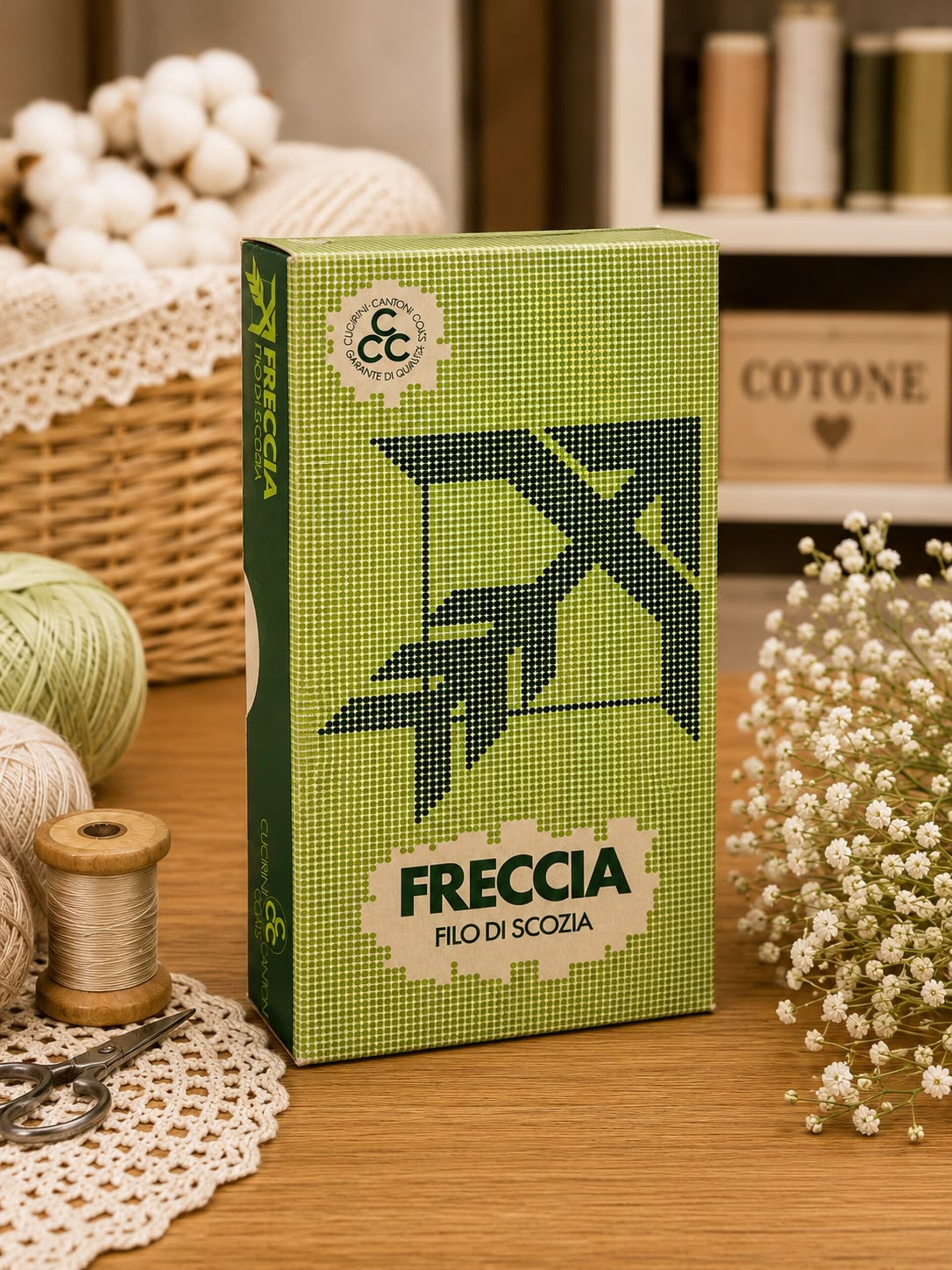 SCATOLA 10 MATASSE DI COTONE FILO DI SCOZIA Freccia