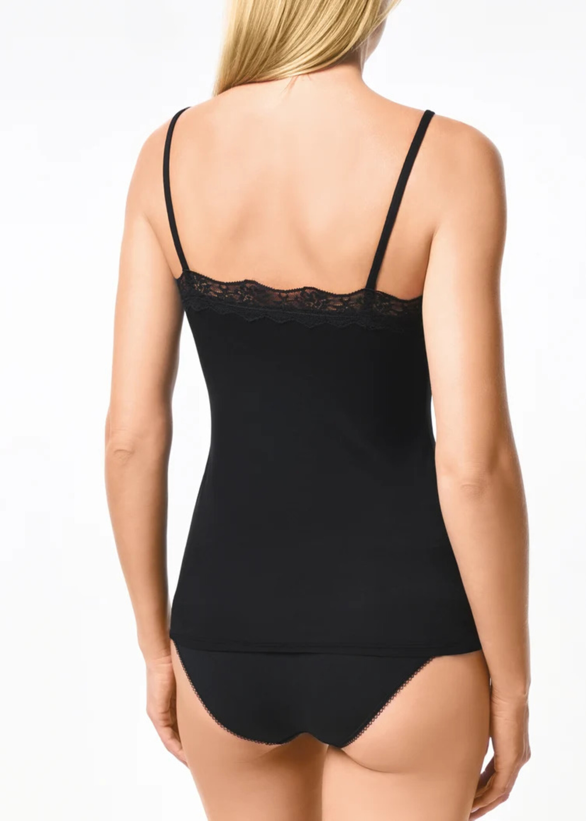 CANOTTA DONNA SPALLINA STRETTA CON PIZZO Golden Lady canotta spalla stretta