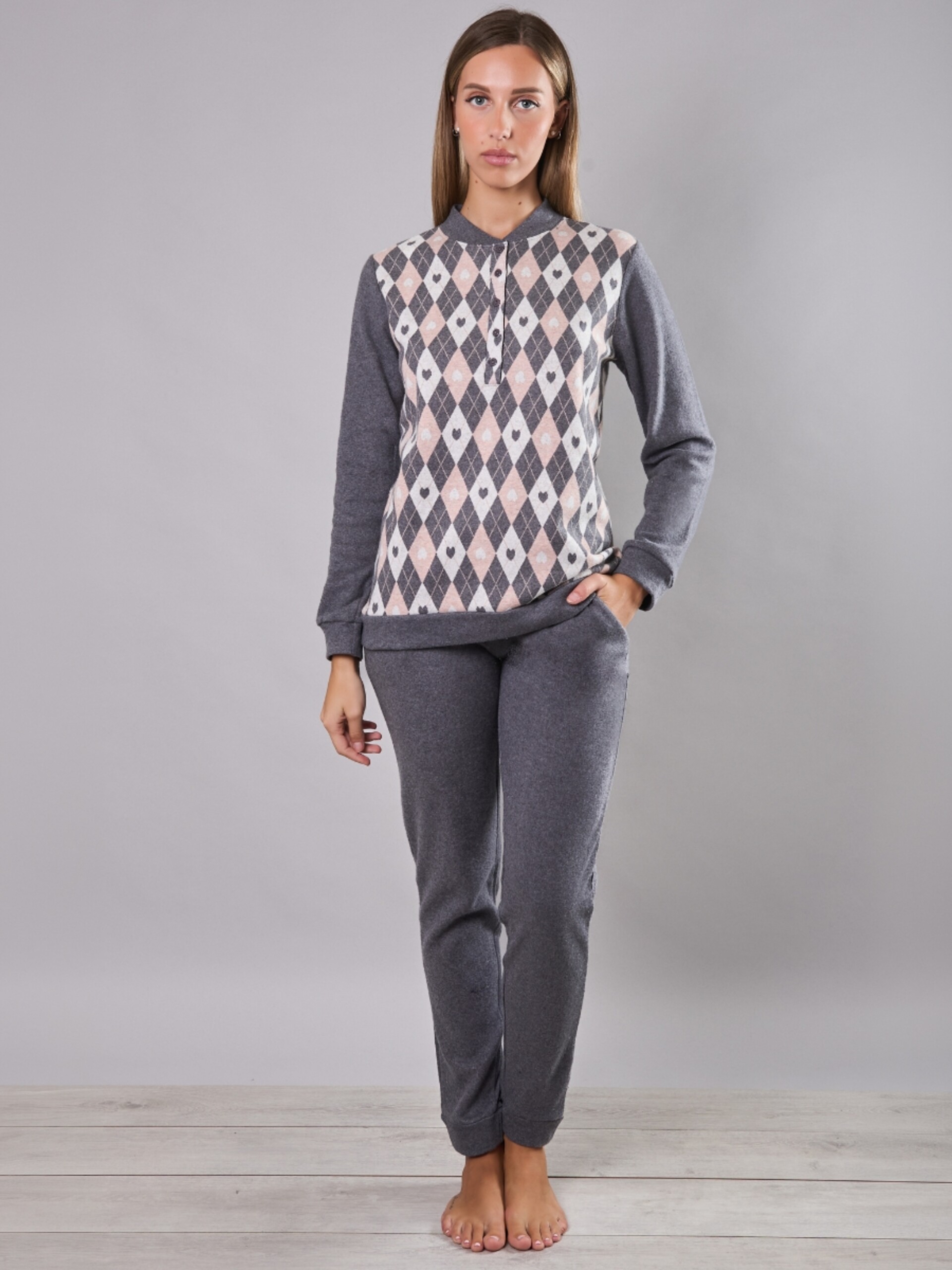 Pigiama Serafino + Pantalone con Polsino e Tasche Verdissima Pigiama Serafino