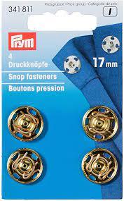 Bottoni automatici ottone 17 mm oro Prym