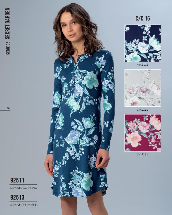 CAMICIA DA NOTTE M/L SECRET GARDEN Bisbigli Camicia da notte