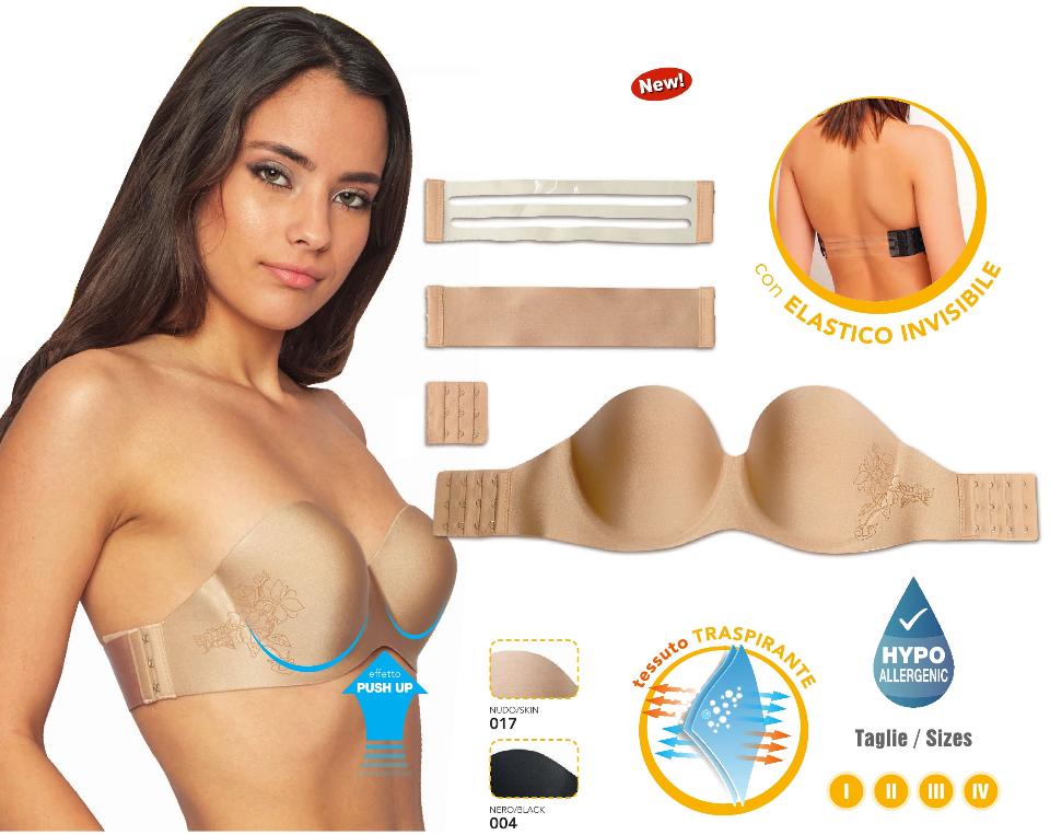 DUAL BRA REGGISENO SENZA SPALLINE E CUCITURE Marbet reggiseno