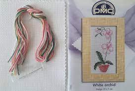 Kit Punto Croce (Orchidea Bianca) Dmc Punto croce