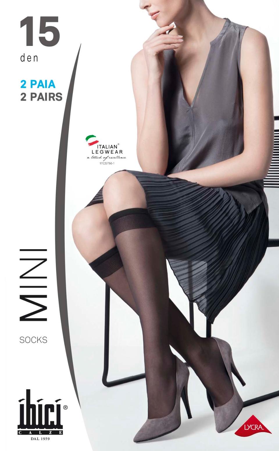 MINI 15 GAMBALETTO  BI-PACK VELATO, BORDO MORBIDO, PUNTE NUDE Ibici gambaletto