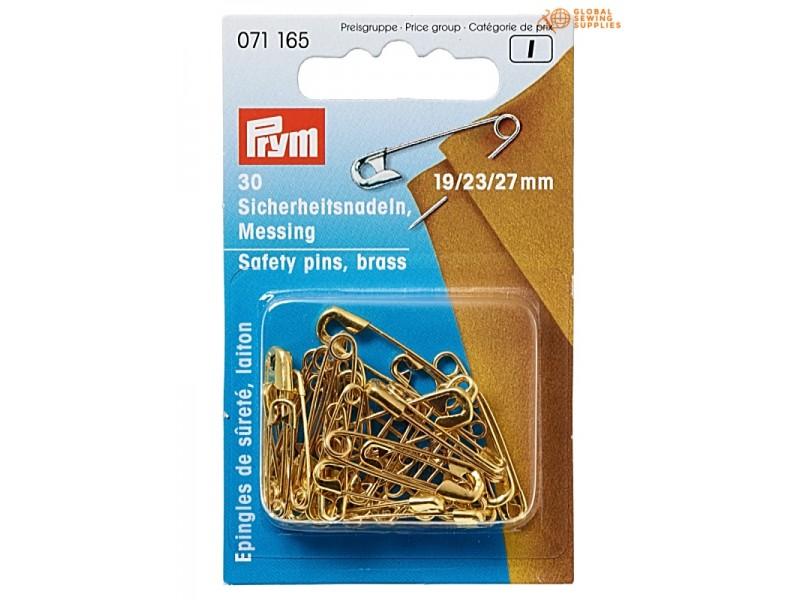 Spille di sic.c.spirale ott. No.3/0,2/0,1 ass.oro 19/23/27mm Prym
