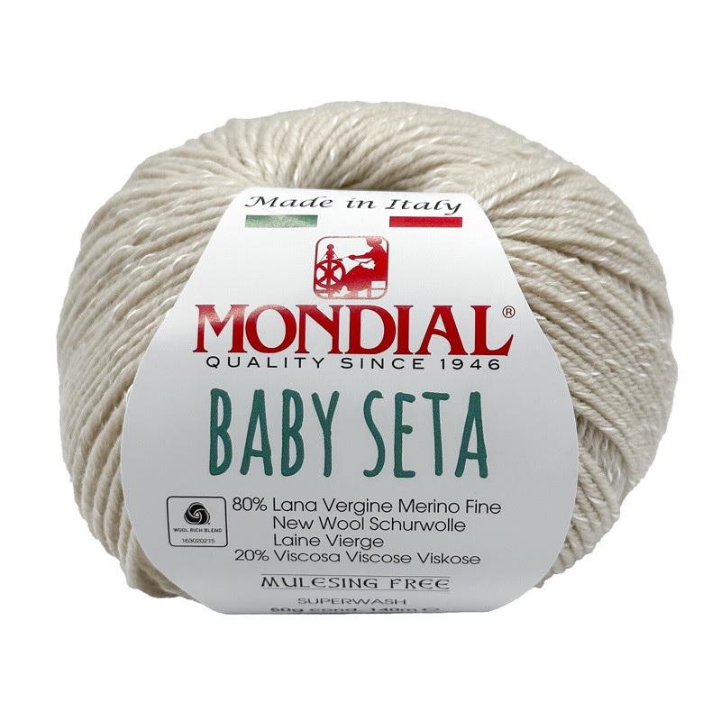 BABY SETA 50GR 80% LANA VERGINE MERINO 20% VISCOSA Mondial