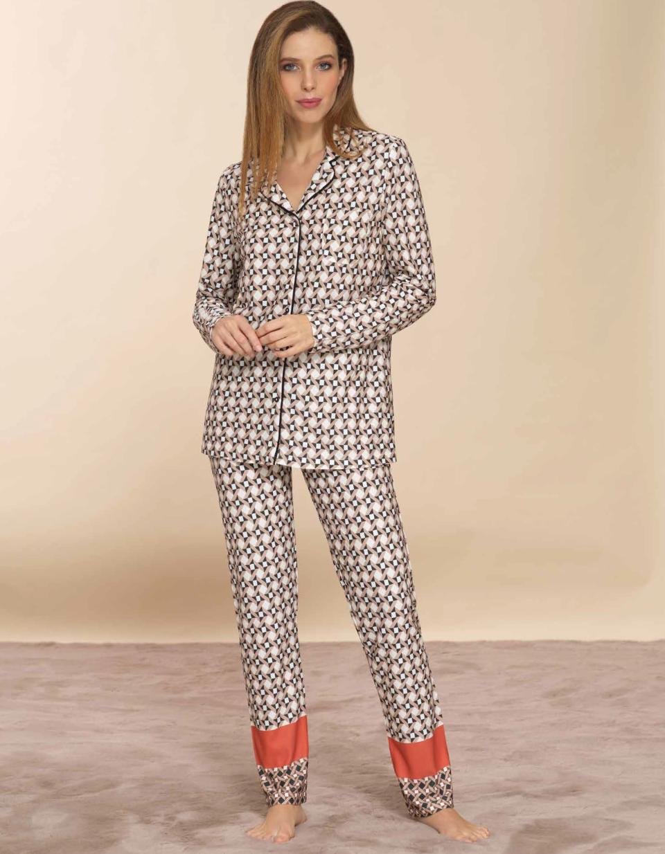 Pigiama m/l p/l aperto tipo uomo SERIE TORONTO Bisbigli pigiama donna