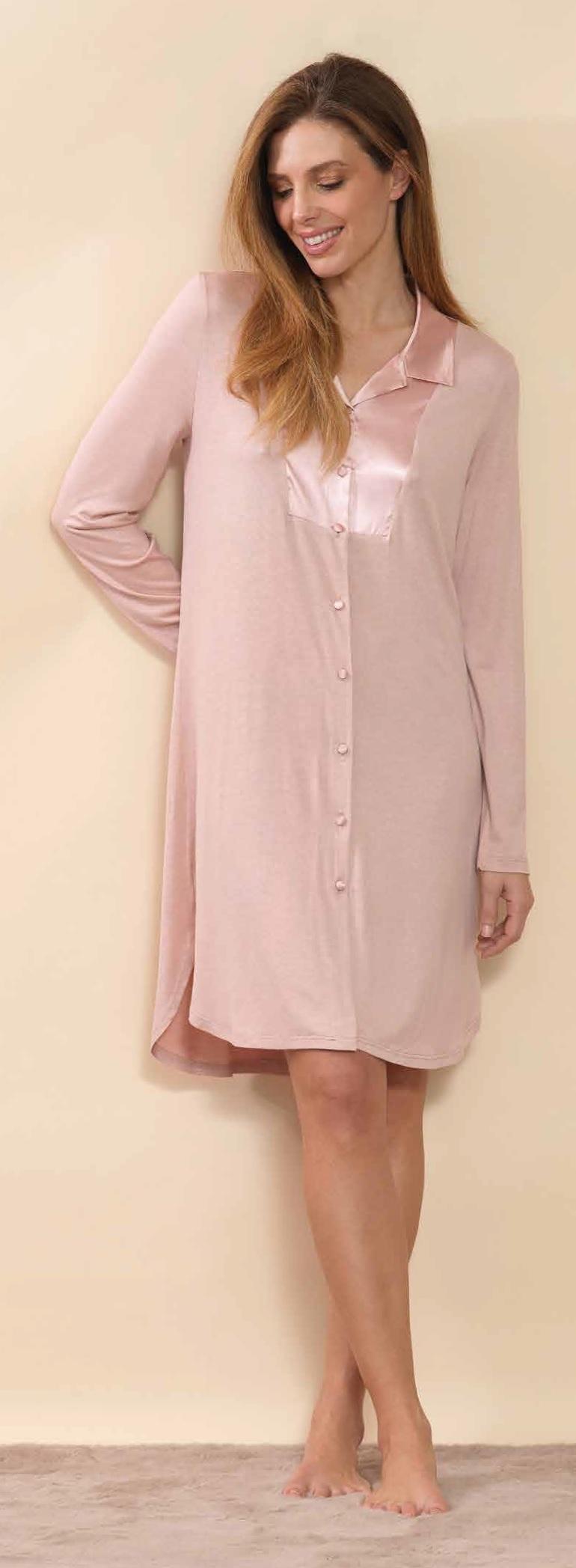 Camicia da notte aperta SERIE NOTTING HILL Bisbigli Camicia da notte aperta