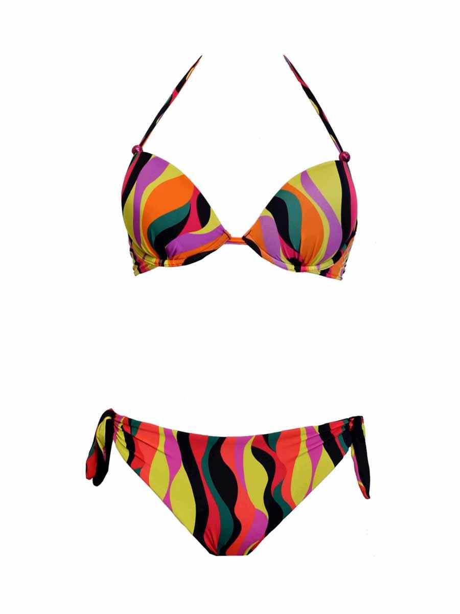 Bikini Push Up con Lunette Estraibili + Slip Fiocchi Removibili Verdissima Bikini Coppa