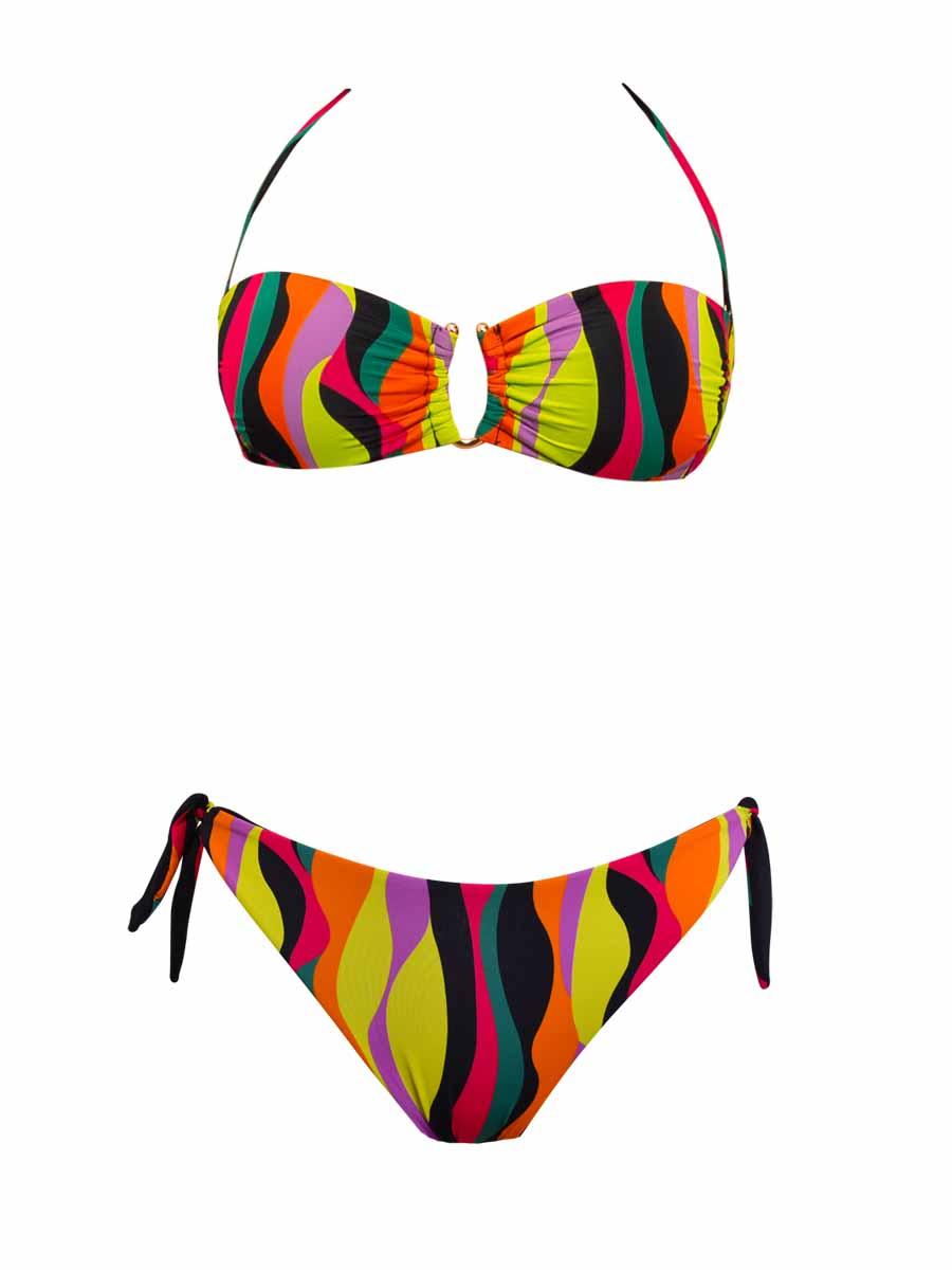 Bikini Fascia con Coppe Imbottite e Slip Annodato Verdissima Bikini Fascia