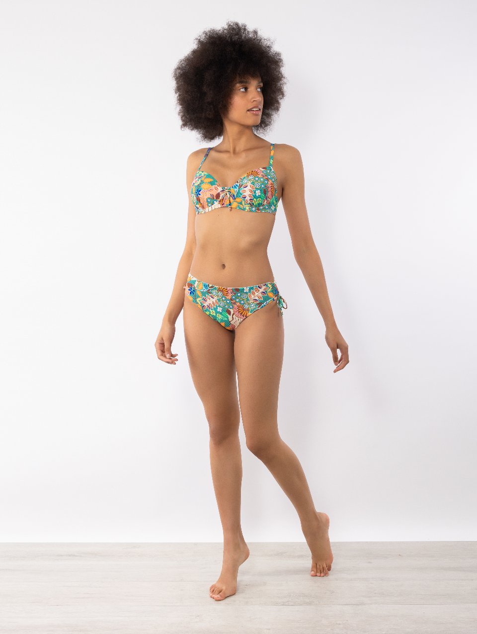 Reggiseno coppa e ferretto + Slip coulisse Verdissima Bikini Coppa