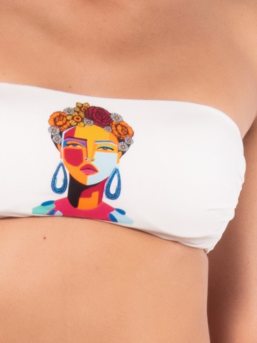 Fascia con coppe estraibili + Slip con laccetti Verdissima Bikini Fascia