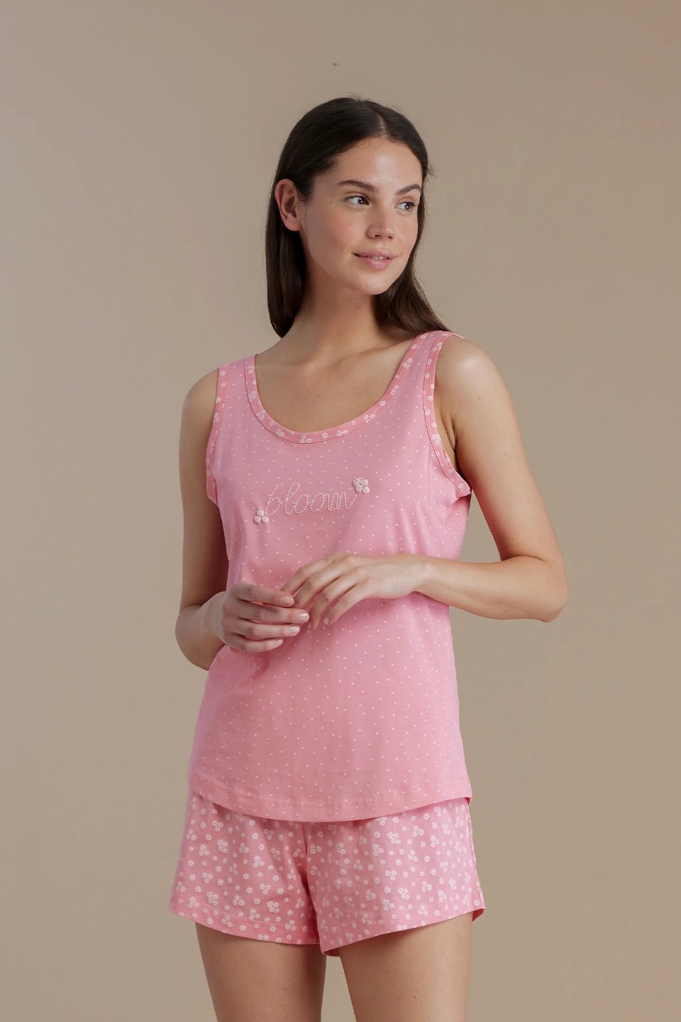 Pigiama Donna Cotone Spalla Larga Noi Di Notte Pigiama Spalla Larga