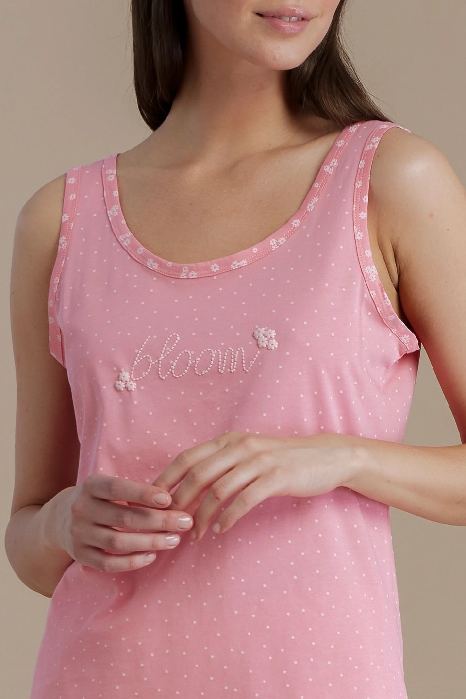 Pigiama Donna Cotone Spalla Larga Noi Di Notte Pigiama Spalla Larga