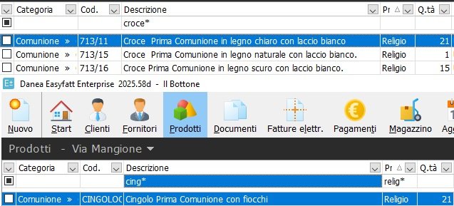 Intero Stock articoli per Comunione Religio