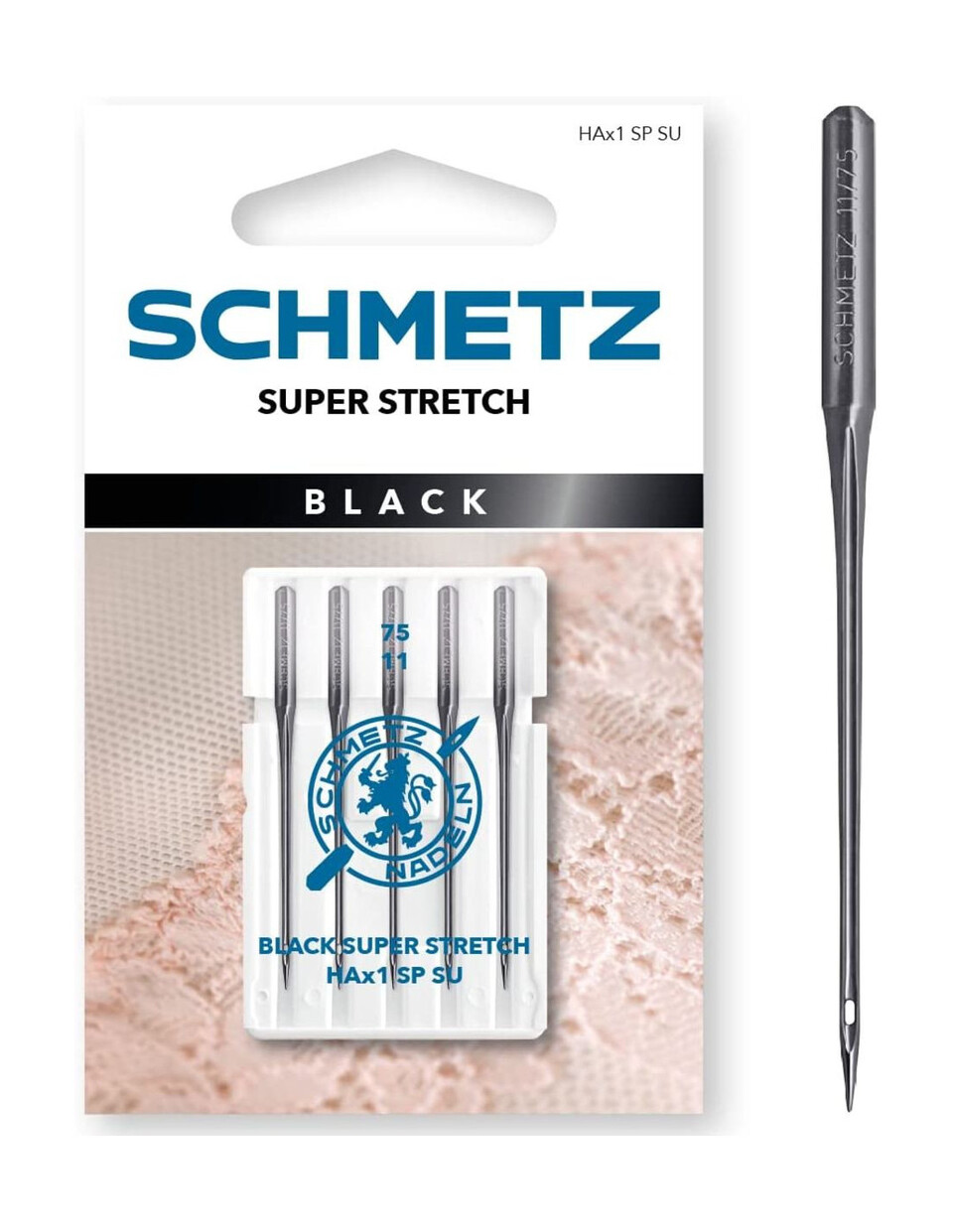 SCHMETZ BLACK SUPER STRETCH Schmetz aghi gemelli