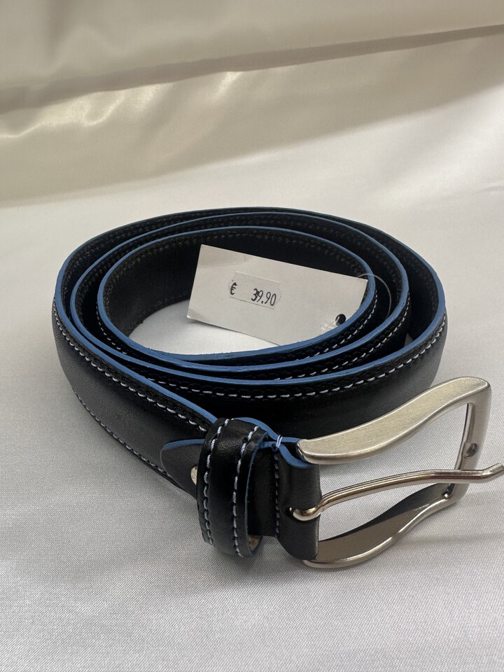 CINTURA PELLE CON BORDI BLU Bertozzi Cinture