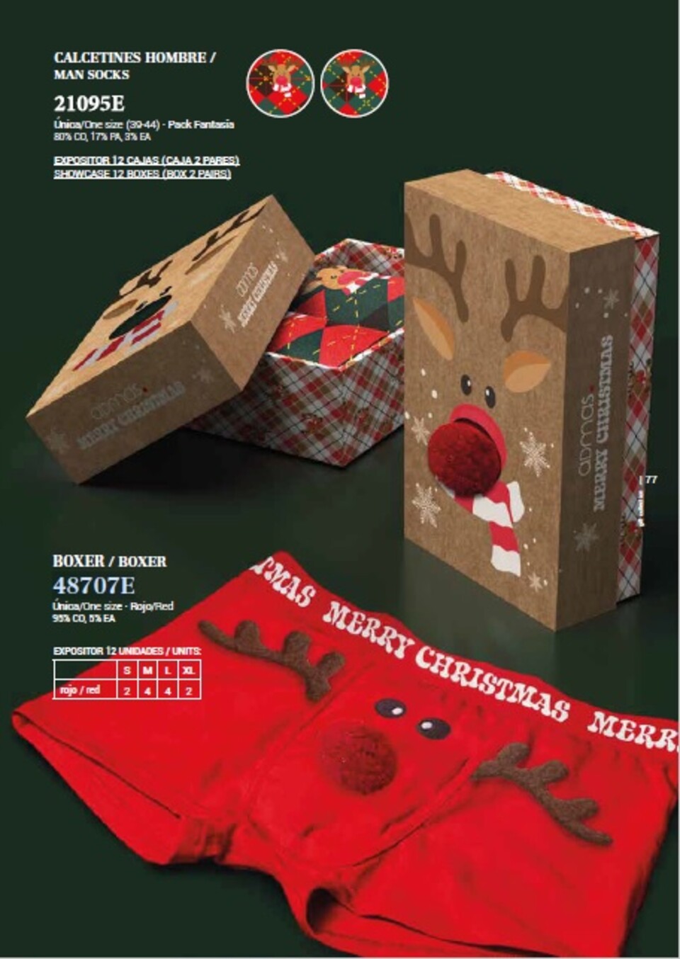 Boxer Uomo Renna Admas