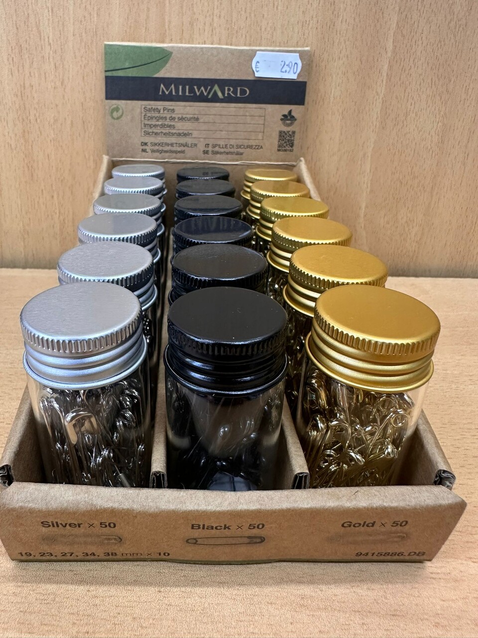 Spille mis. miste col. oro/nere/argento Marbet