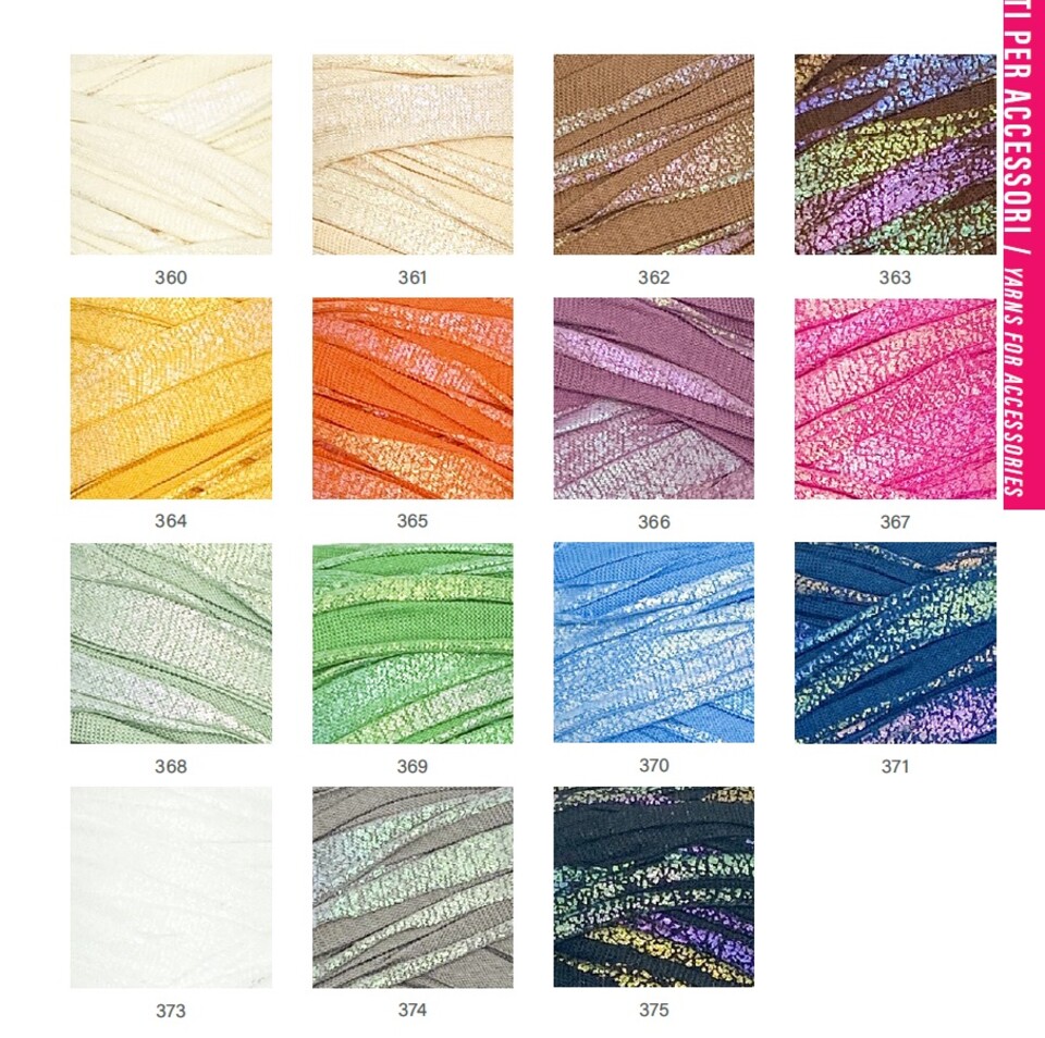 Gomitolo di fettuccia in microfibra lurex, 200gr Mondial fettuccia borse