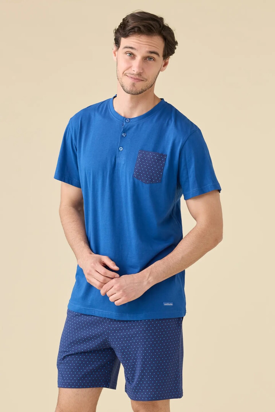 Pigiama Uomo Jersey Cotone Noi Di Notte Pigiama Manica Corta