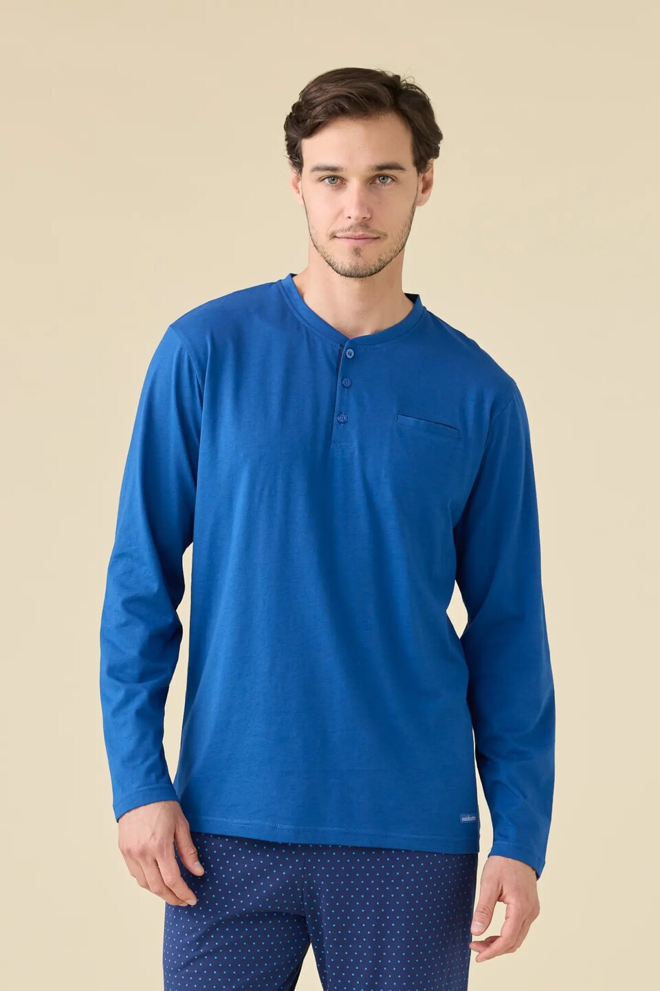 Pigiama Uomo Jersey Cotone Noi Di Notte Pigiama Manica Lunga