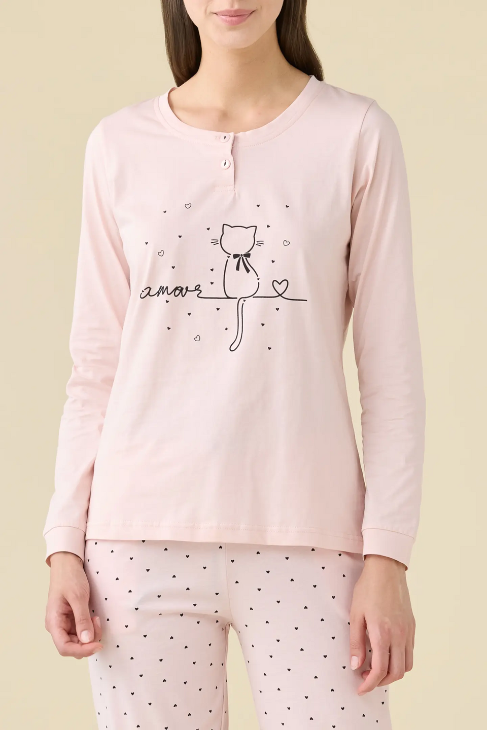 Pigiama Donna Cotone Noi Di Notte Pigiama Manica Lunga