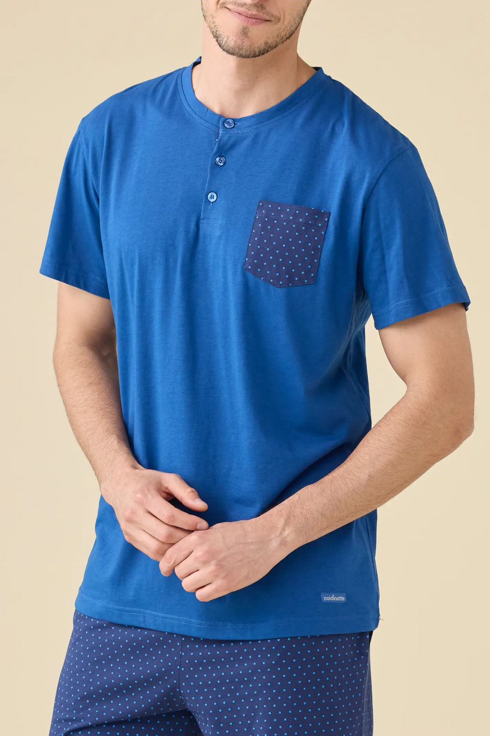 Pigiama Uomo Jersey Cotone Noi Di Notte Pigiama Manica Corta